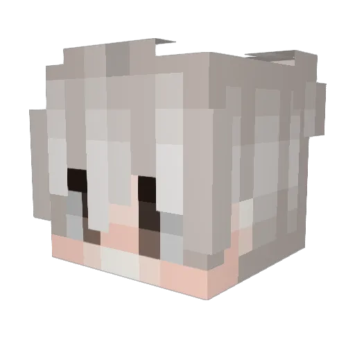 Real_Kurume Minecraft avatar head, 3D render