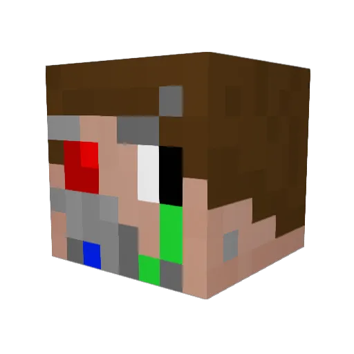 Real_LaX Minecraft avatar head, 3D render