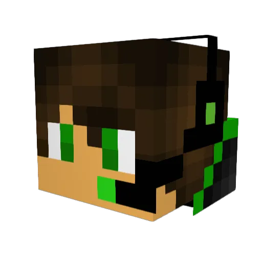 Real_Playzable Minecraft avatar head, 3D render