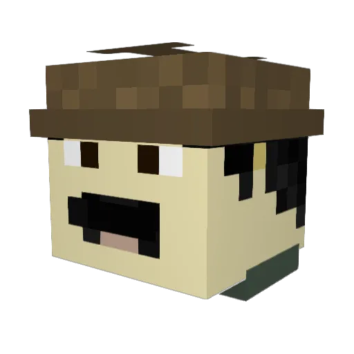 Real_Popovski Minecraft avatar head, 3D render