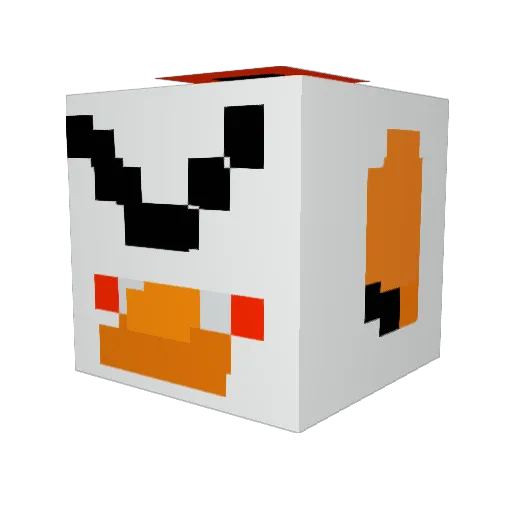 Real_duck_ Minecraft avatar head, 3D render