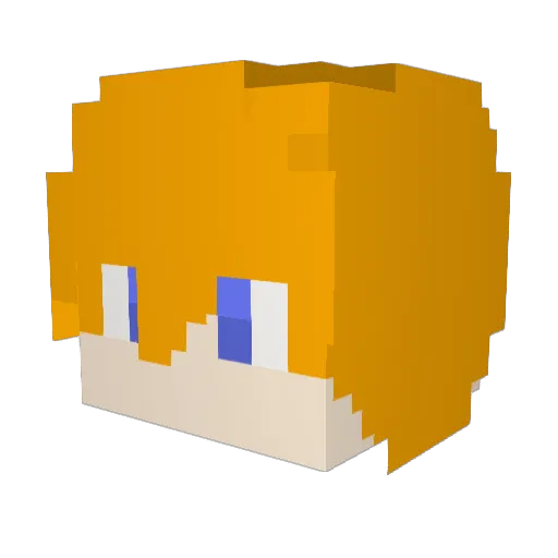 Realaenterh Minecraft avatar head, 3D render