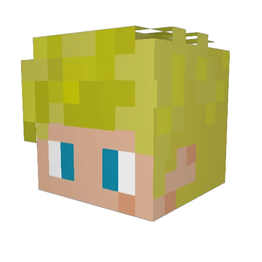 Realbegj_yt Minecraft avatar head, 3D render