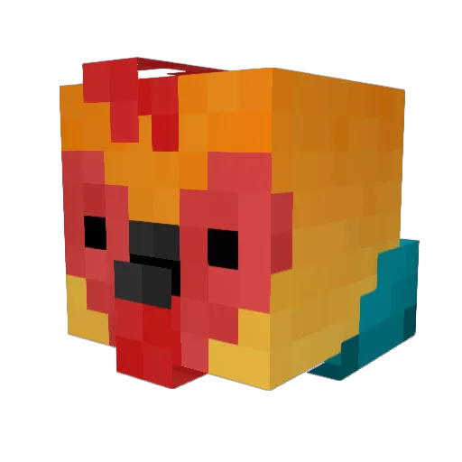 Realchicken Minecraft avatar head, 3D render
