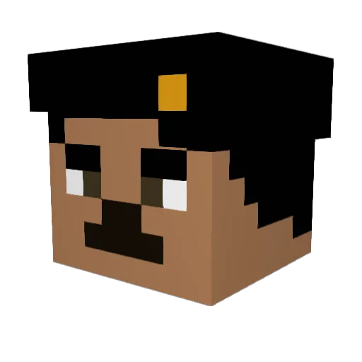 Realhuman54321 Minecraft avatar head, 3D render