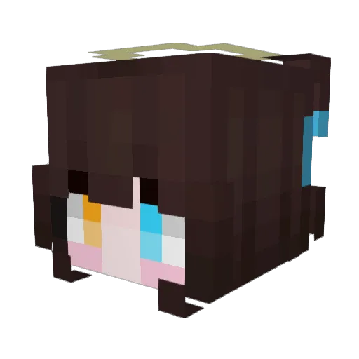 RealisticBlue Minecraft avatar head, 3D render