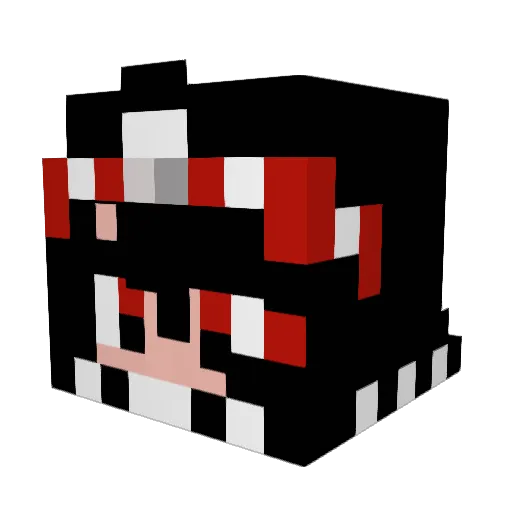 RealityBor Minecraft avatar head, 3D render