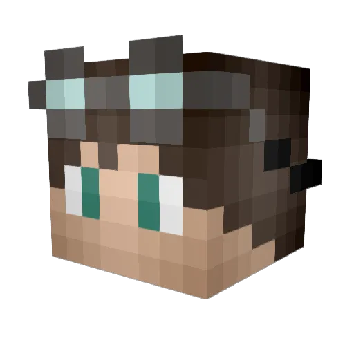 Realizated Minecraft avatar head, 3D render