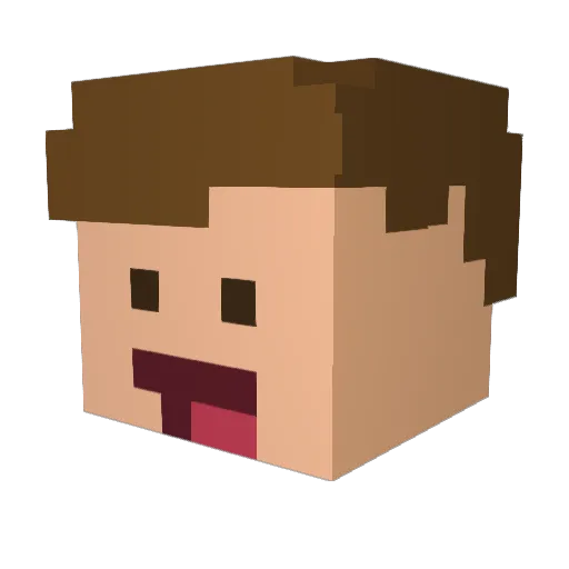 Realkjell Minecraft avatar head, 3D render