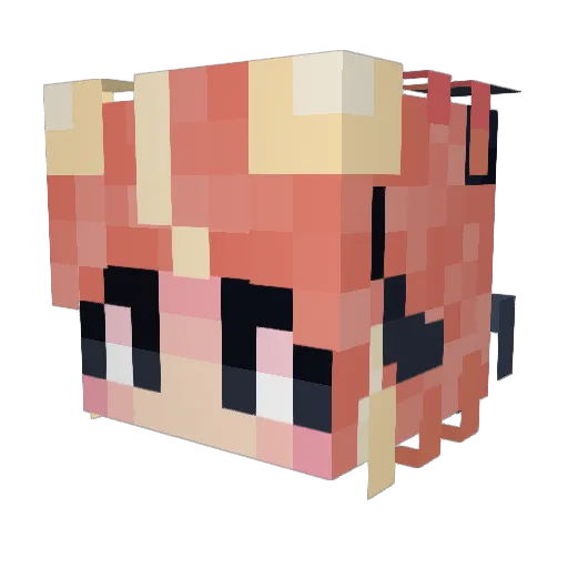 Realkuna Minecraft avatar head, 3D render