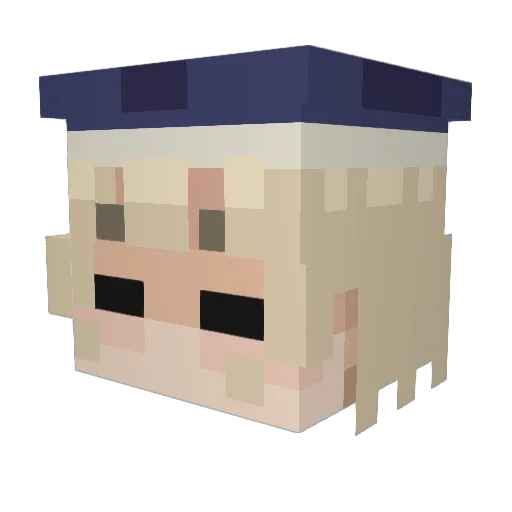 ReallyRamona Minecraft avatar head, 3D render