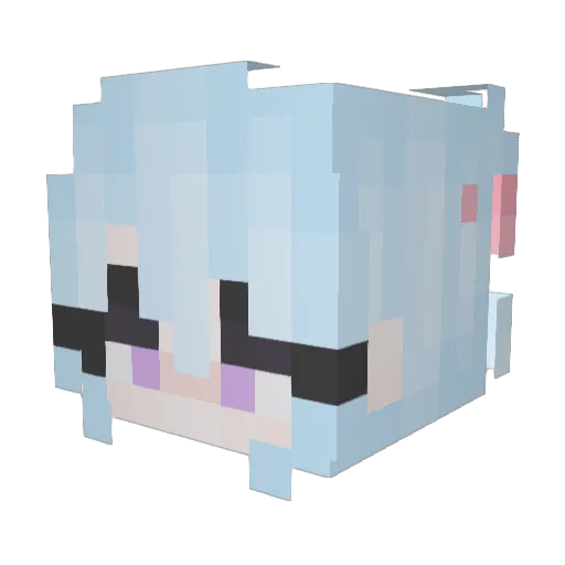 ReallyTilted Minecraft avatar head, 3D render