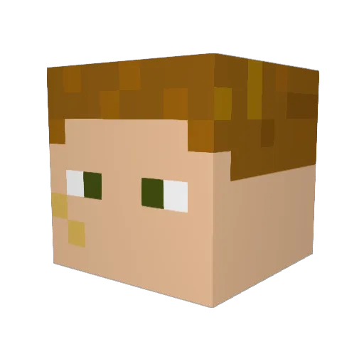 Realmadridista Minecraft avatar head, 3D render