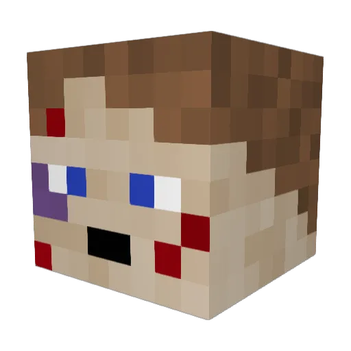 Realmases Minecraft avatar head, 3D render