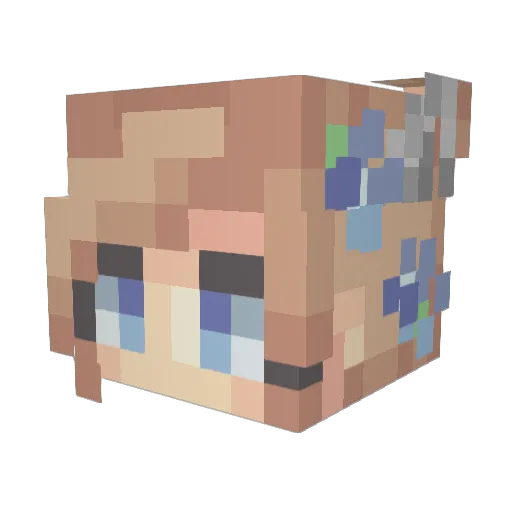 Realme33 Minecraft avatar head, 3D render