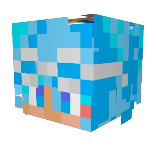 Realooks Minecraft avatar head, 3D render