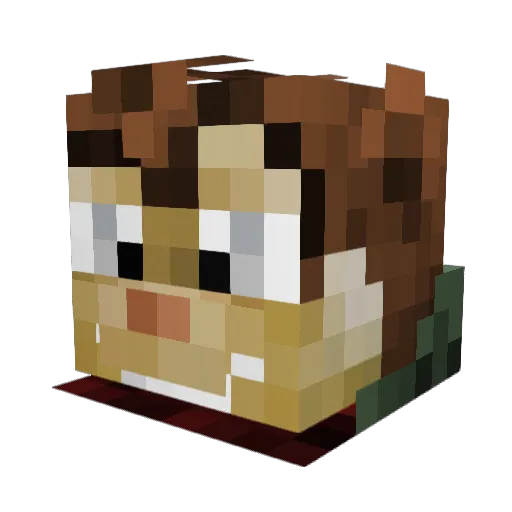 Realrad_ish Minecraft avatar head, 3D render