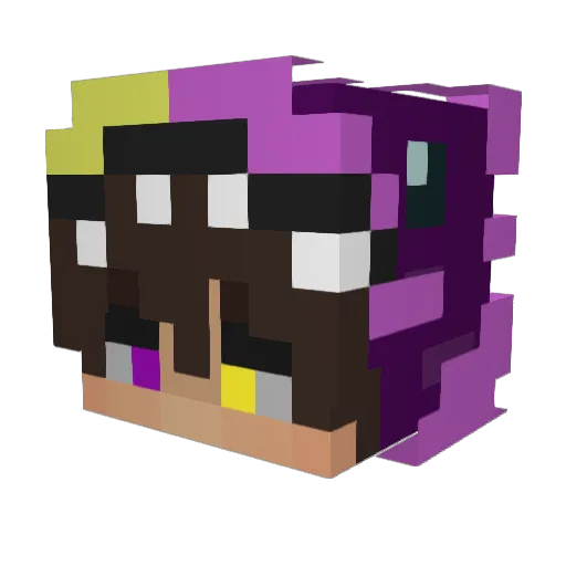 RealreDark Minecraft avatar head, 3D render