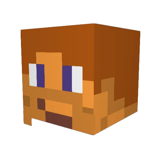 RealtixFNA Minecraft avatar head, 3D render