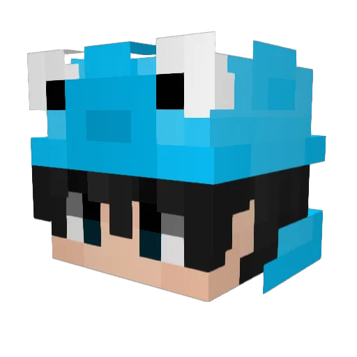 RealxRC Minecraft avatar head, 3D render