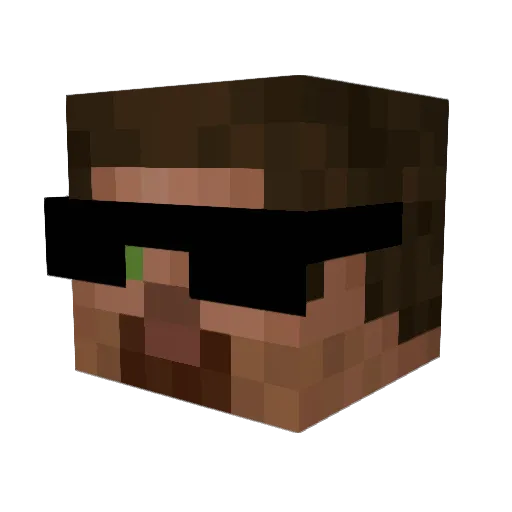 Realxspz Minecraft avatar head, 3D render