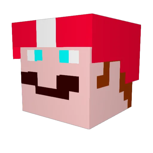 RearWindow Minecraft avatar head, 3D render