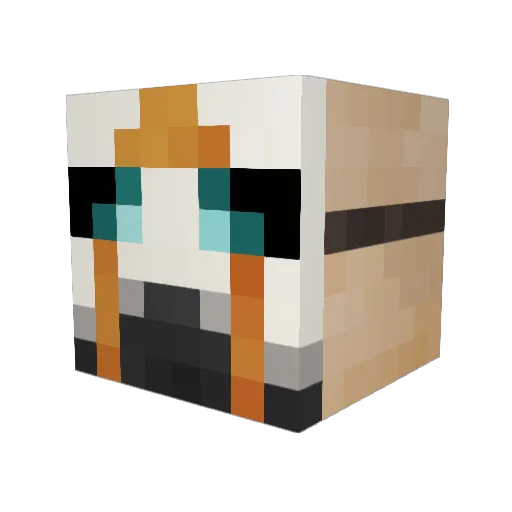 Reaxllity Minecraft avatar head, 3D render