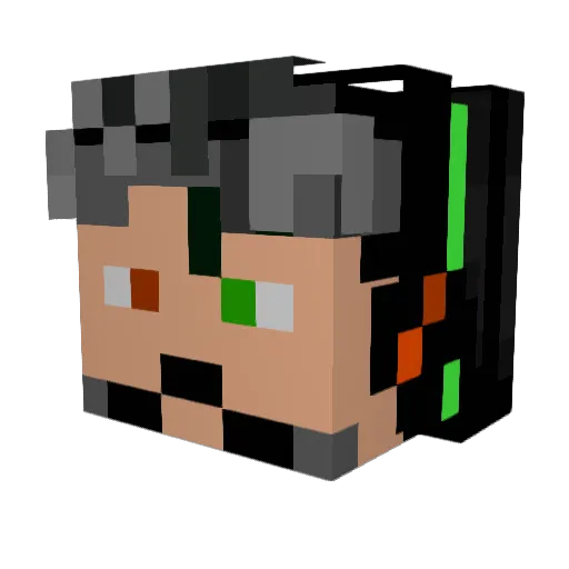Reb3lGeek Minecraft avatar head, 3D render
