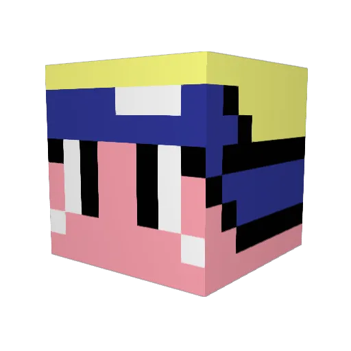 RebD Minecraft avatar head, 3D render