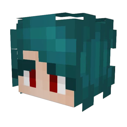 Rebbawskaced Minecraft avatar head, 3D render