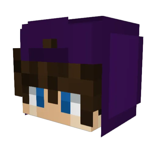 RebbyPC Minecraft avatar head, 3D render