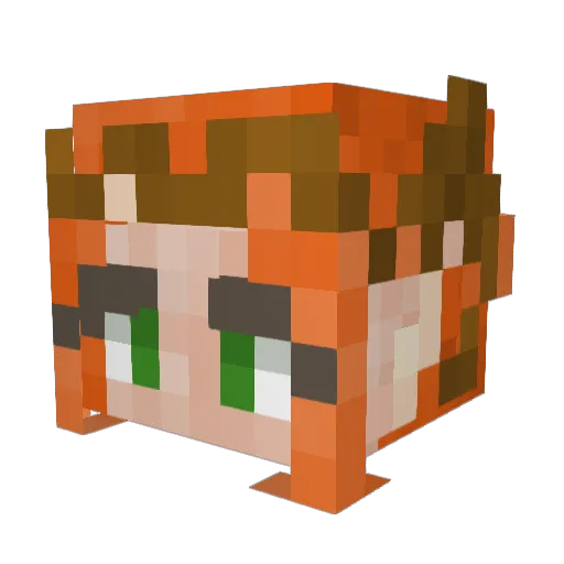 Rebbystar Minecraft avatar head, 3D render