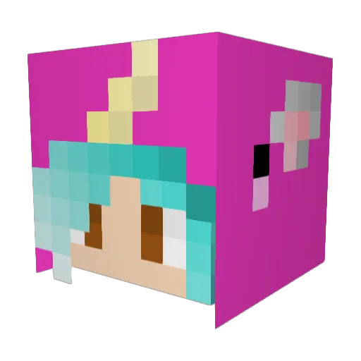 Rebecca777 Minecraft avatar head, 3D render