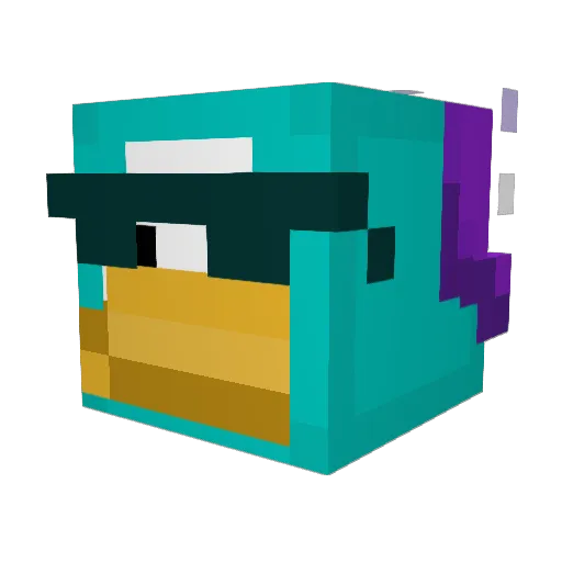 Rebeccablack_ Minecraft avatar head, 3D render