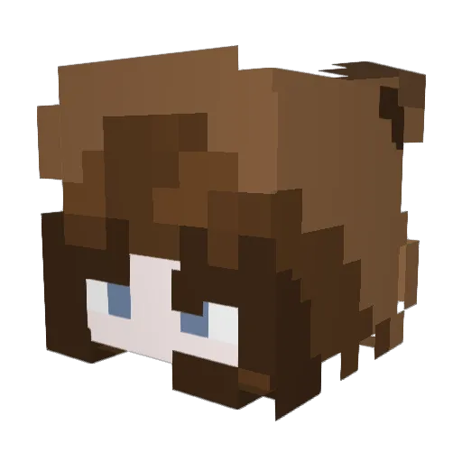 Rebekacica Minecraft avatar head, 3D render