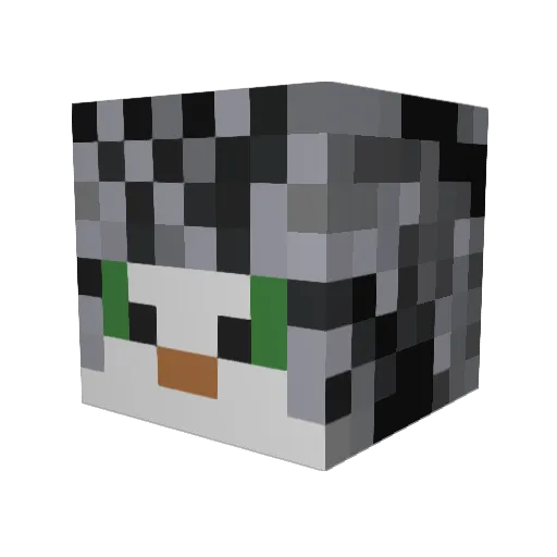RebelAct Minecraft avatar head, 3D render