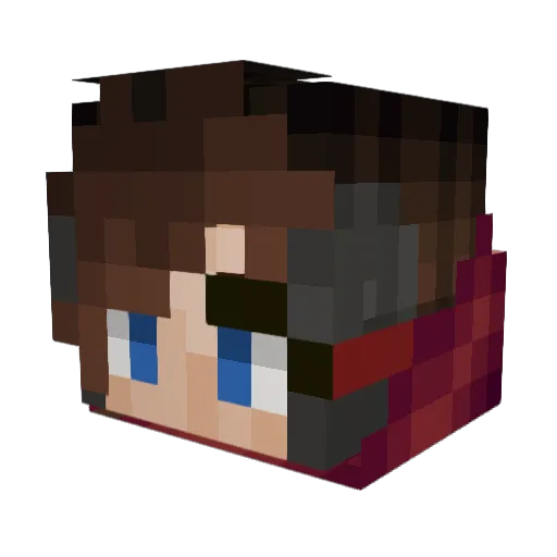 RebelCandy16 Minecraft avatar head, 3D render