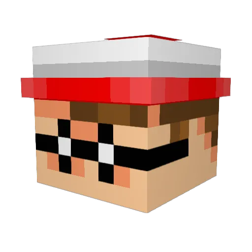 RebelX007 Minecraft avatar head, 3D render