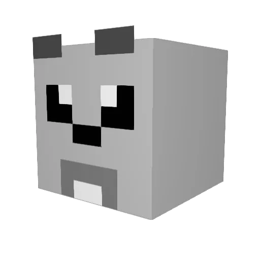 Rebelhusky Minecraft avatar head, 3D render