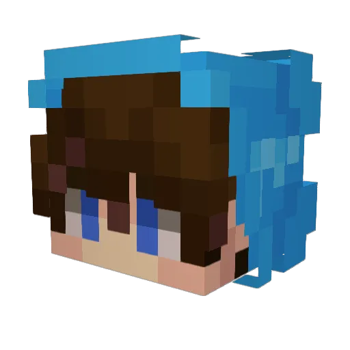 RebeliousRobs Minecraft avatar head, 3D render