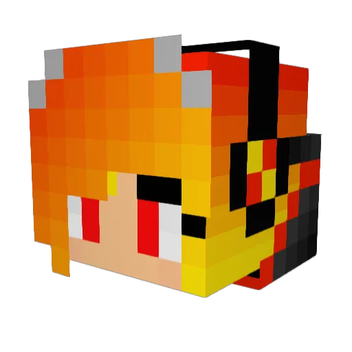 RebelkaCZ Minecraft avatar head, 3D render