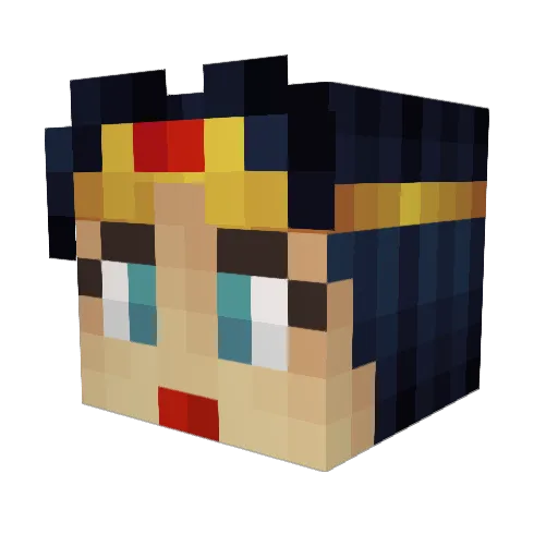 Rebexxify Minecraft avatar head, 3D render