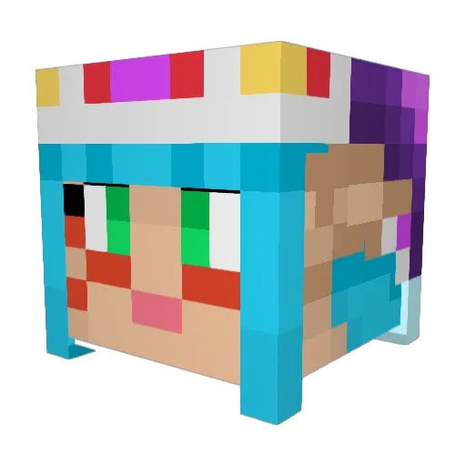 RebhNox Minecraft avatar head, 3D render