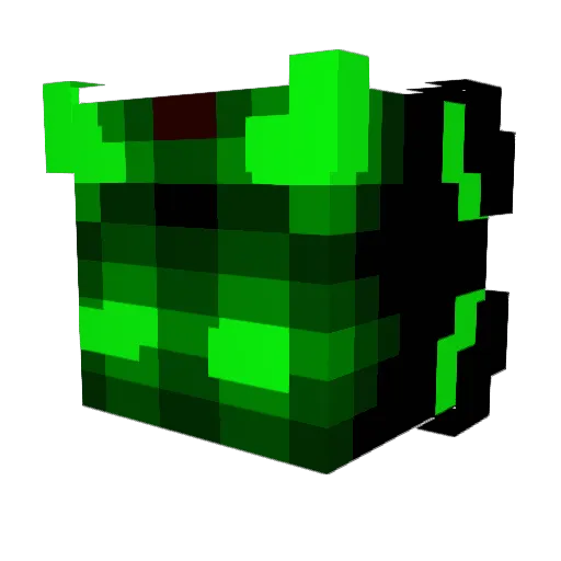 Rebik3 Minecraft avatar head, 3D render