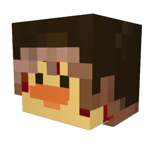 Reblocked Minecraft avatar head, 3D render