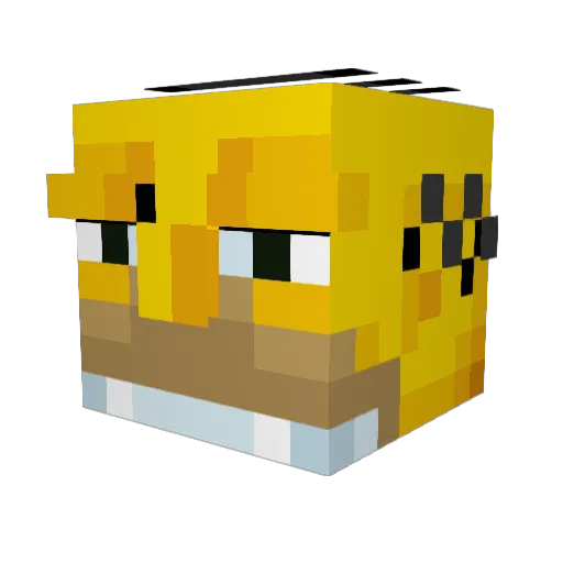 RebornTee Minecraft avatar head, 3D render