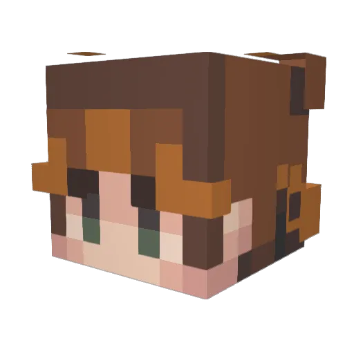 Rebshere Minecraft avatar head, 3D render