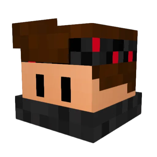 Rebtic_HD Minecraft avatar head, 3D render