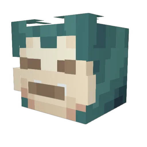 Rebuz_12 Minecraft avatar head, 3D render