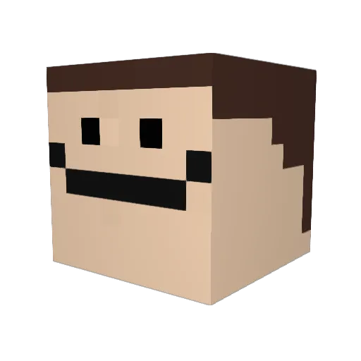 RecRoy Minecraft avatar head, 3D render